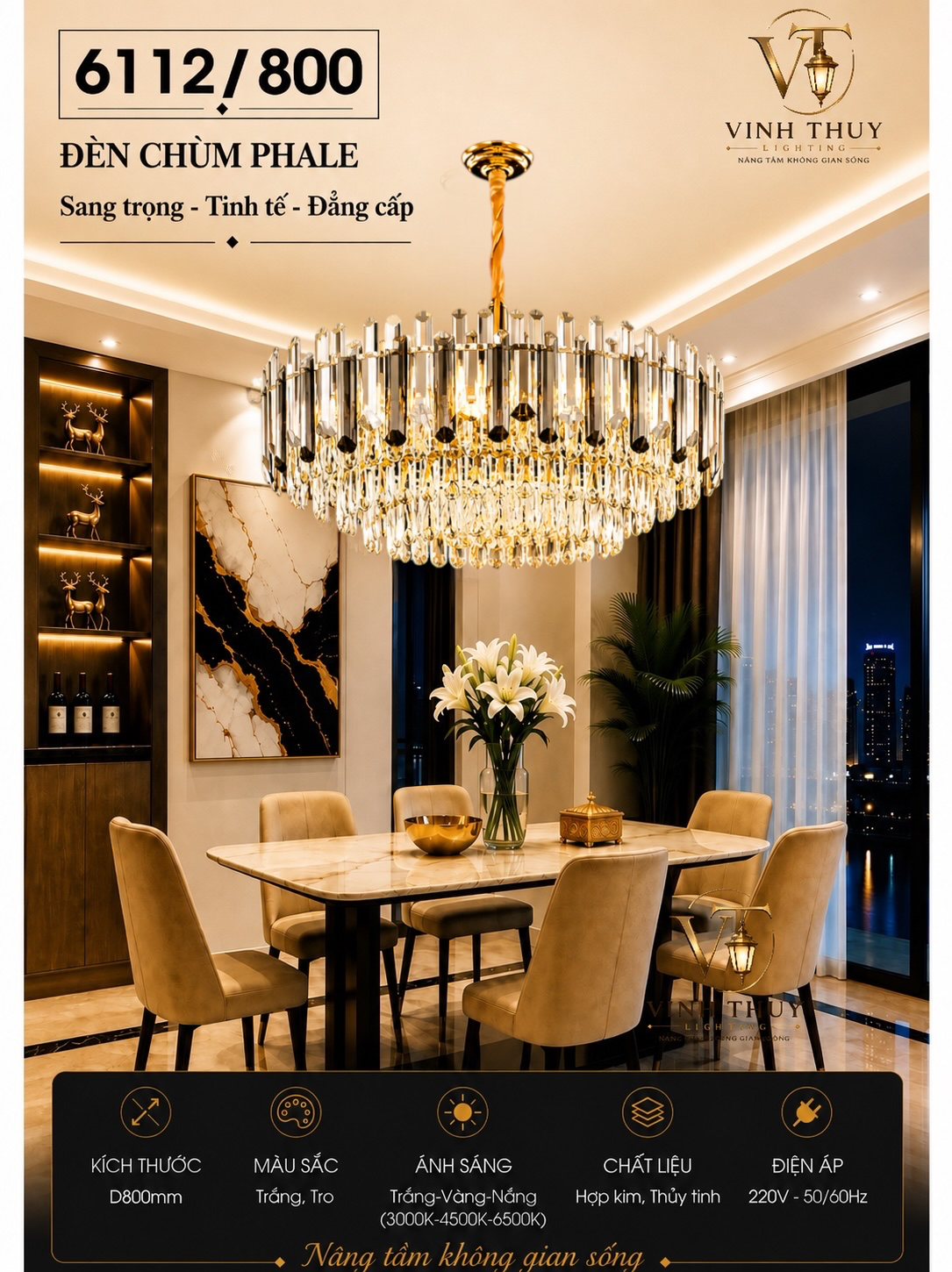 Đèn chùm phale 6112/800