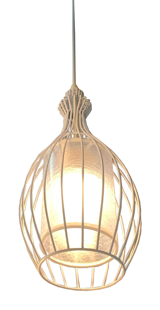 Đèn thả  đơn  chao bầu trắng 9759/1WH