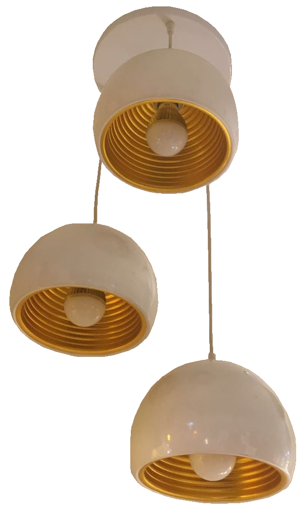 Đèn thả ba sắt sơn trắng 8210/3