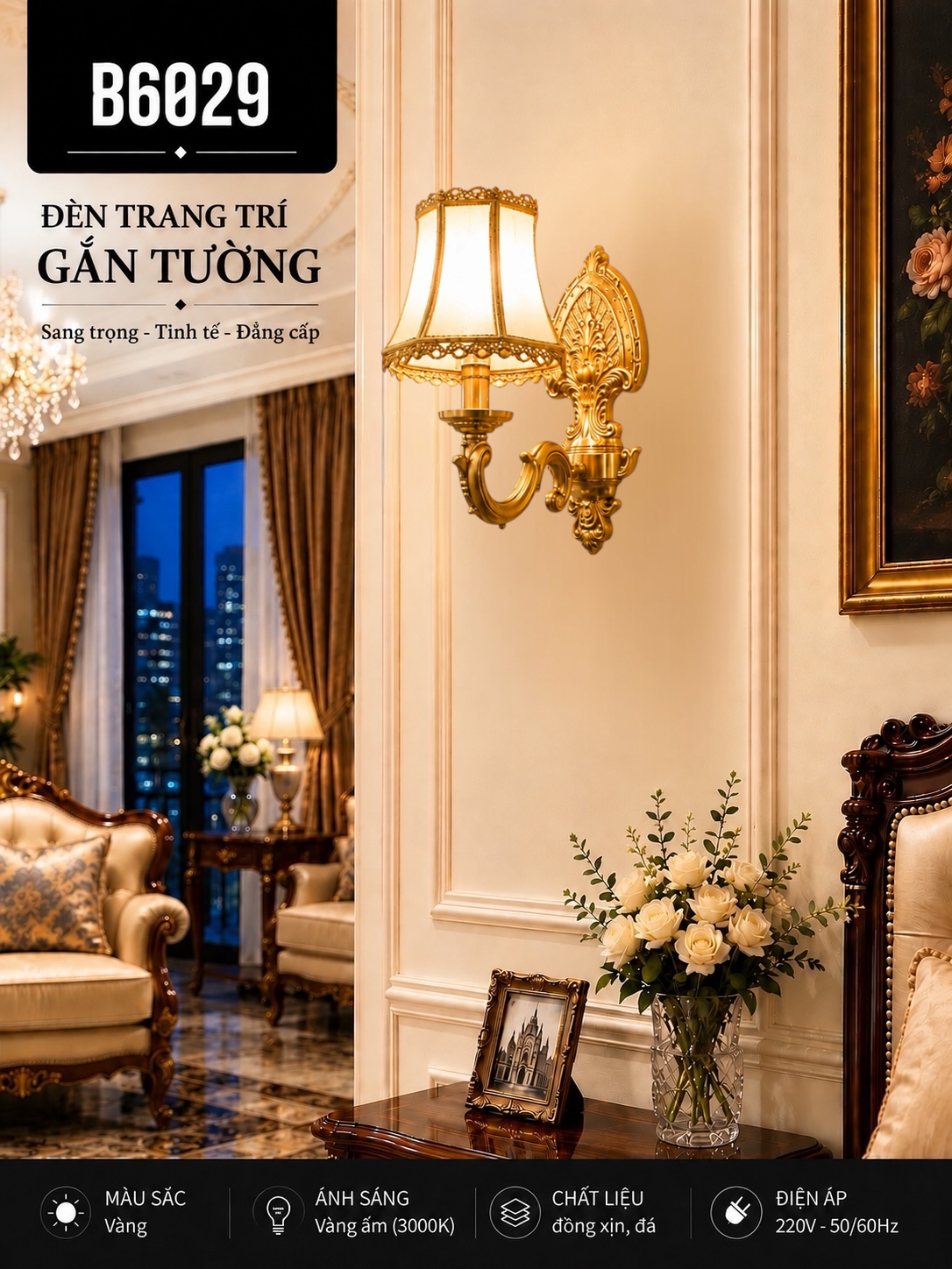 Đèn tường đồng B6029/1