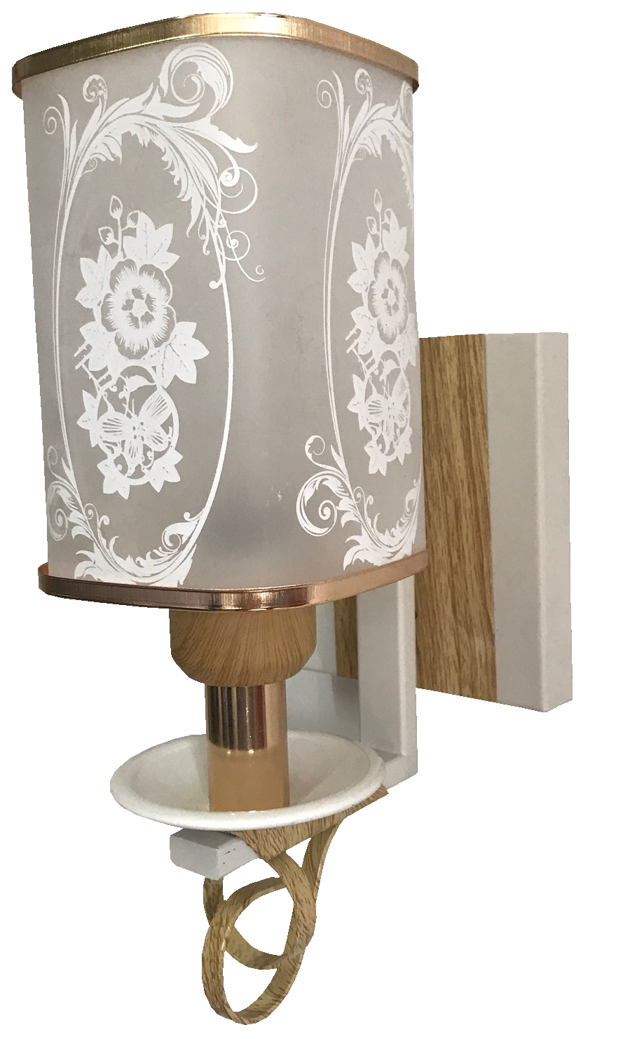 Đèn tường đế sắt mạ chao in hoa  8725/1