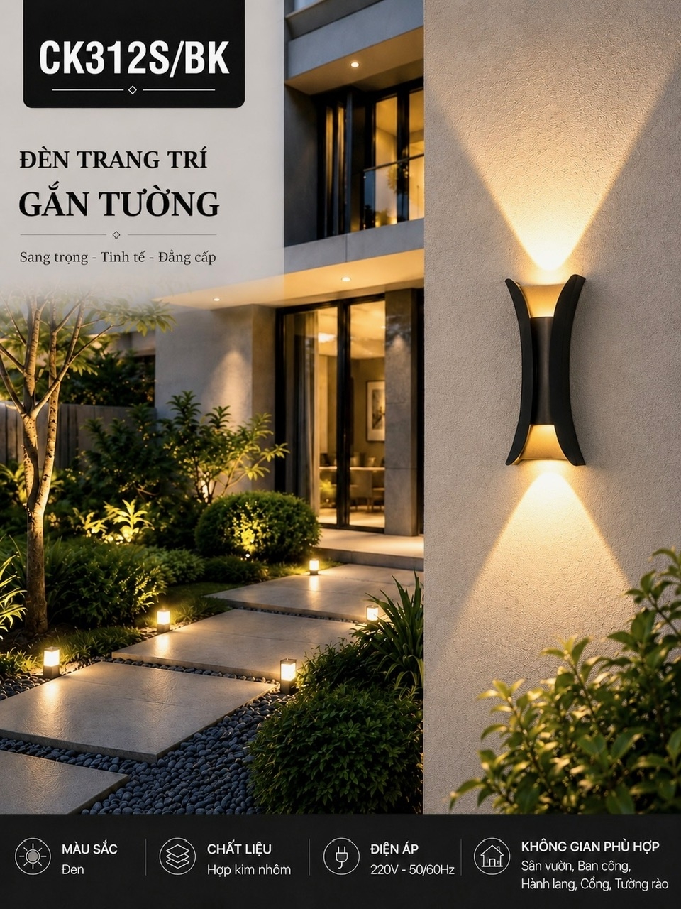 Đèn rọi LED sơn đen CK312S/BK