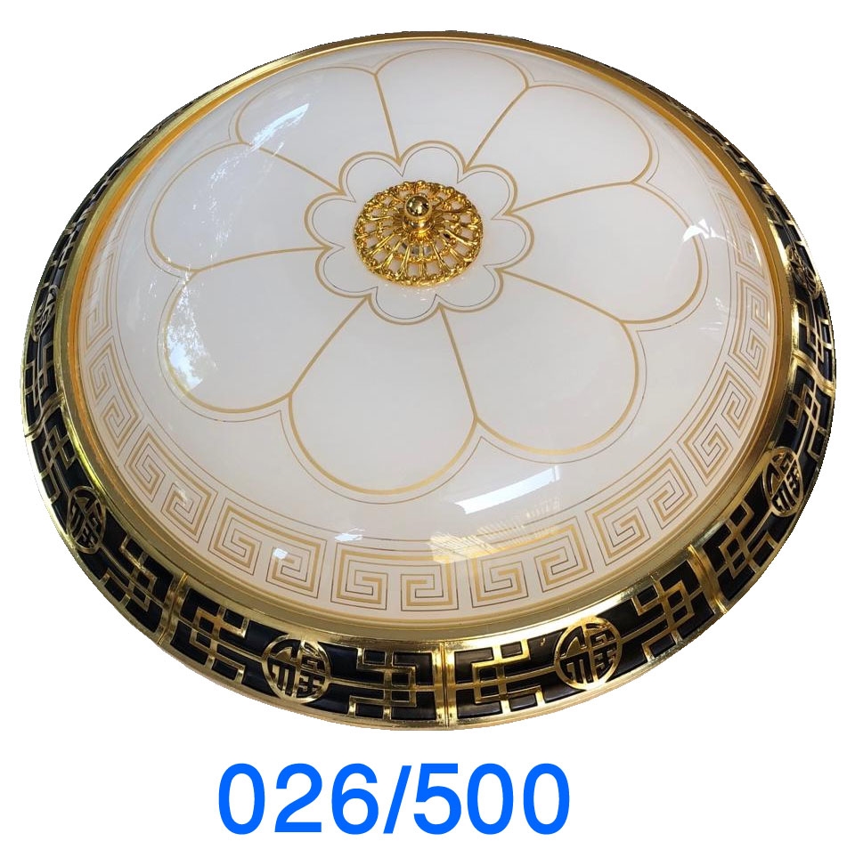 Ốp trần vành hợp kim chao thủy tinh C026-500