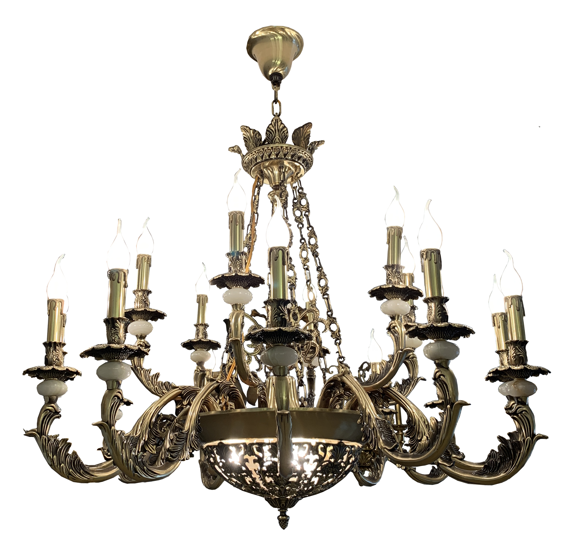 Đèn chùm đồng xịn 1226/18(KT:1m2*H1m)