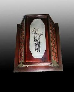 Đèn hắt gỗ CM - Nâu