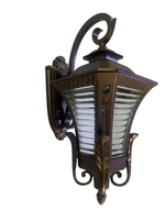 Đèn cột đúc kính xếp màu cà phê  0349CF