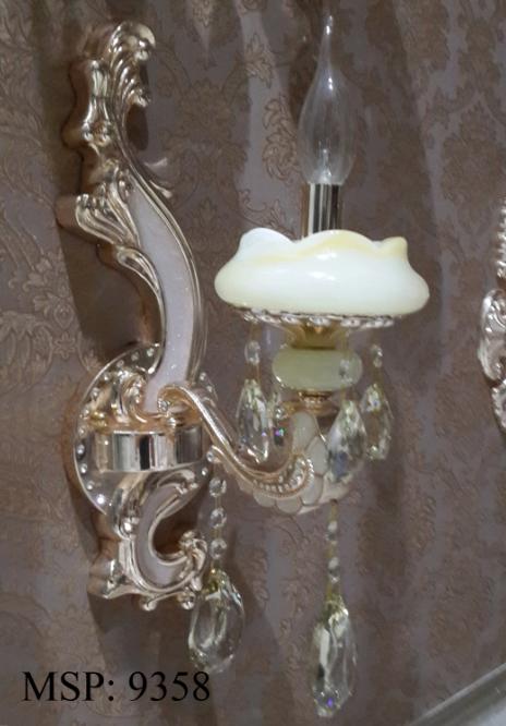 Đèn tường nến đơn mạ vàng 9358