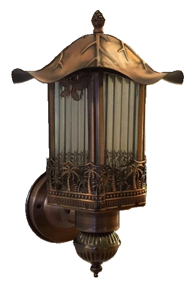 Đèn cột mạ đồng mái sen cây dừa 1638/1
