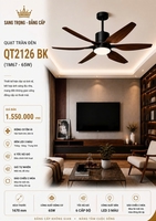 Quạt trần đèn QT2126 BK (1m67 - 50W)