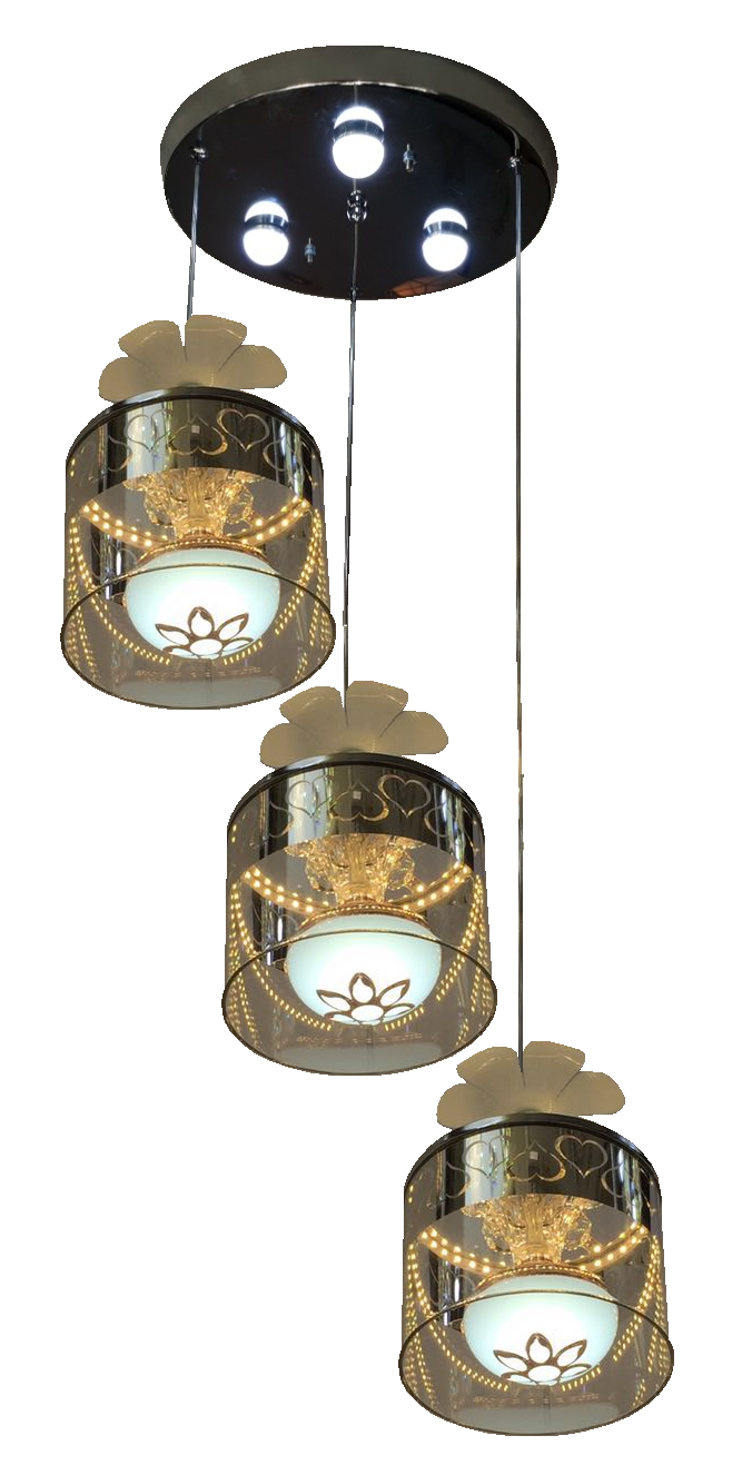 Đèn thả 3 đế led chao thủy tinh A065/3
