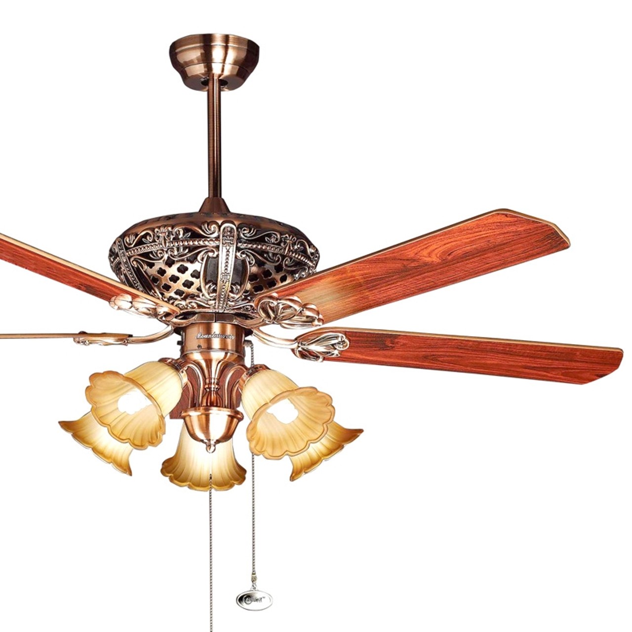 Quạt trần đèn chao thủy tinh 8046