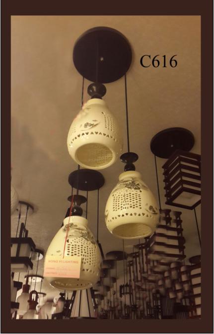 Đèn thả 3 gốm C616