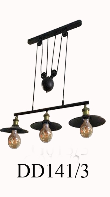 Đèn thả 3 nhôm đen (DD141/3)