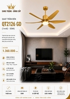 Quạt trần đèn QT2126(7293) - GD (1m42)